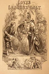 「イラストレイテッド・ライブラリー・シェイクスピア」からの愛の労働の喪失のイラスト、ロンドン1890年発行